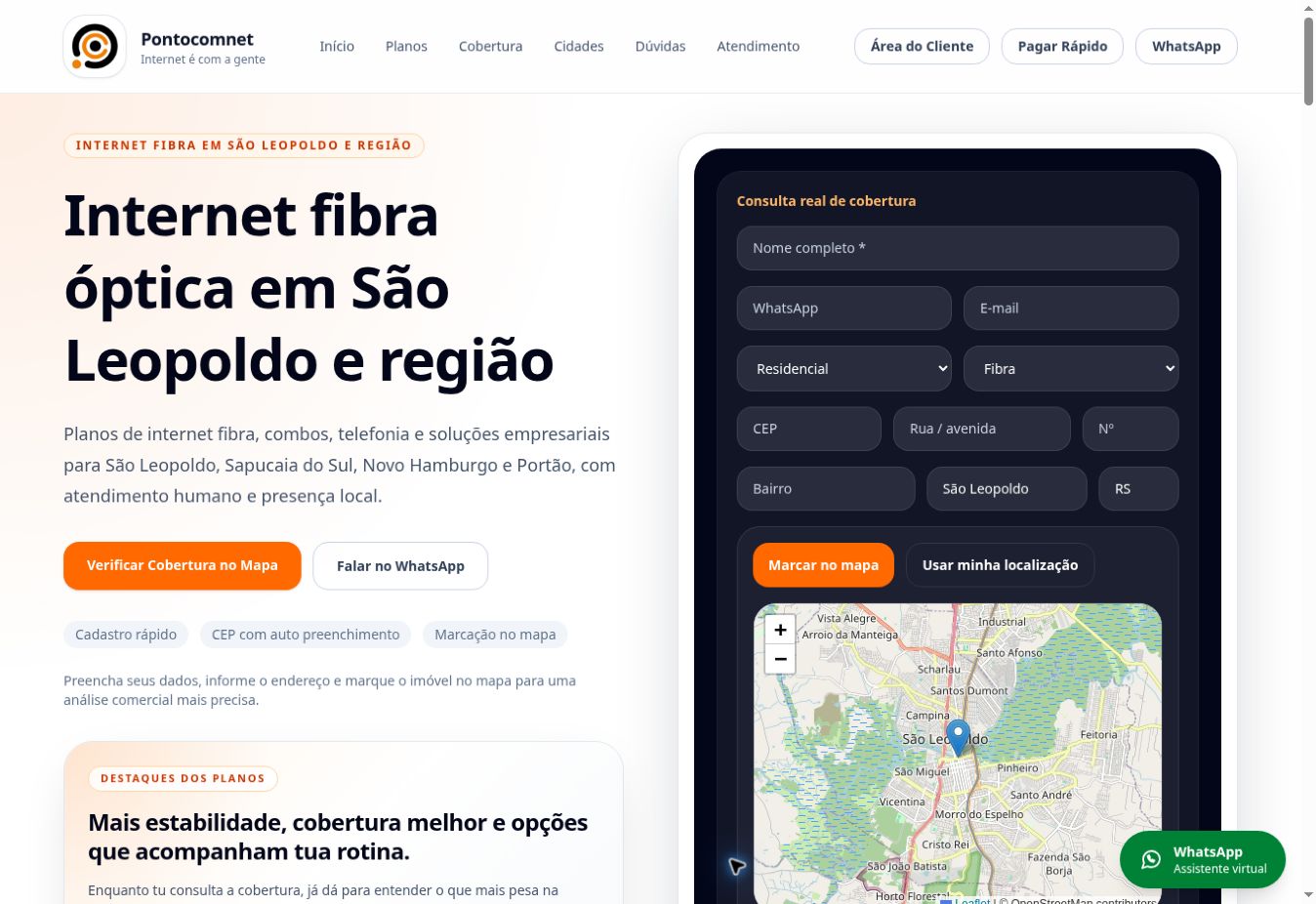 Captura do site Pontocomnet