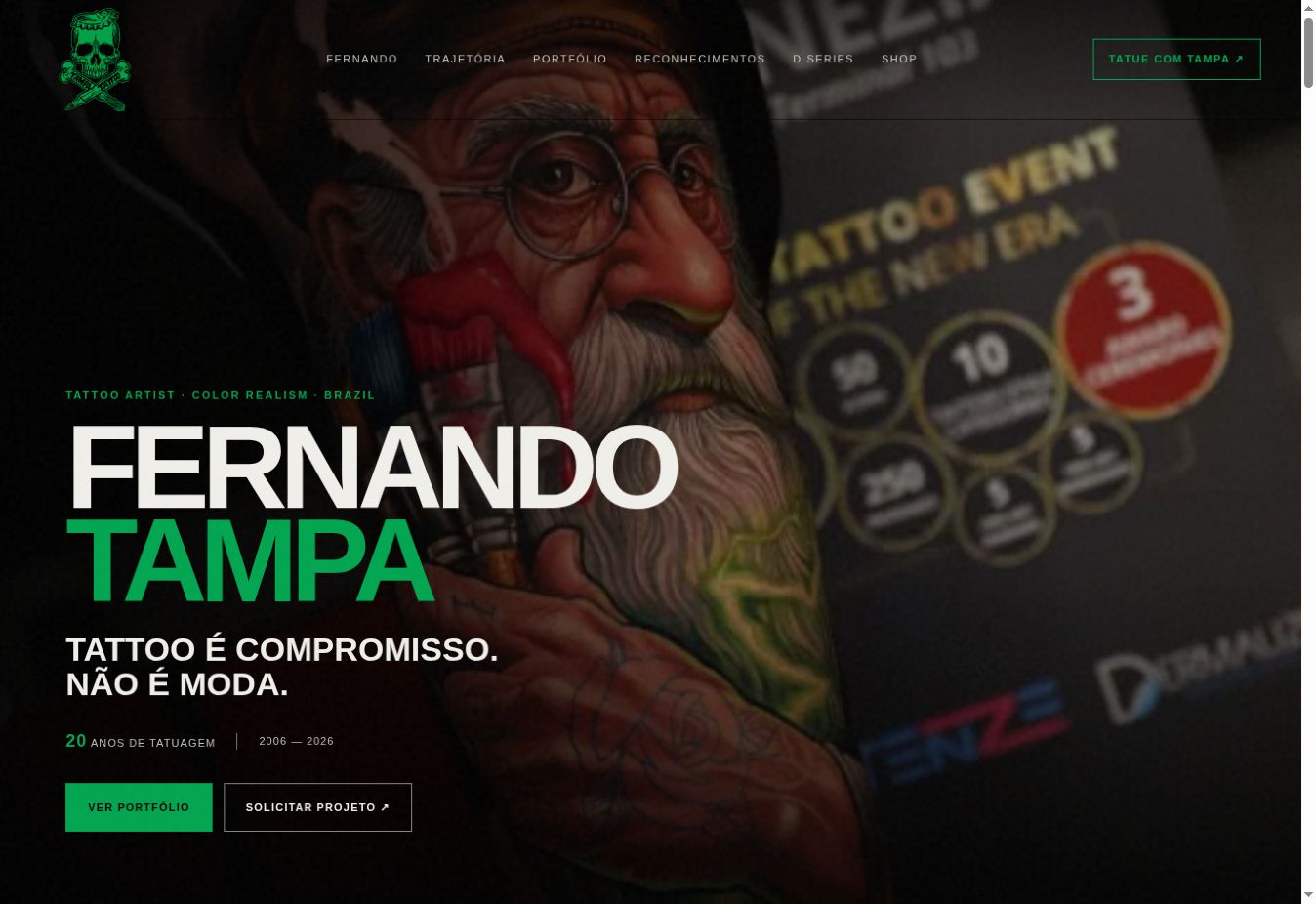 Captura do site Fernando Tampa